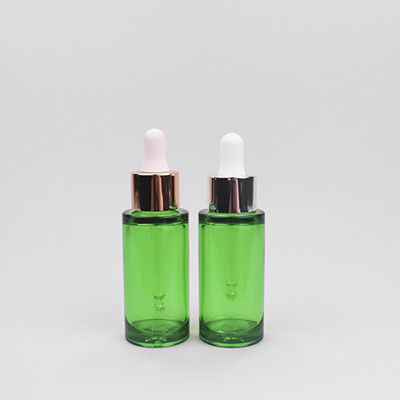 30cc PETG chai nhỏ giọt màu xanh lá cây chai nhỏ giọt sang trọng với nén đầu