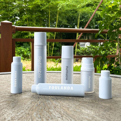 Chai airless PET thân thiện với môi trường 15ml 30ml 50ml có thể nạp lại Chai bơm PET Chai bơm airless có thể tái chế Mỹ phẩm